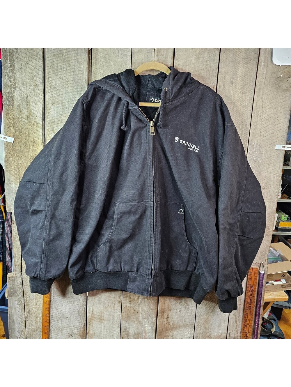 Dri-duck Men's 2XL Black Canvas Full Zip Hooded Jacket Grinnell Mutual Workwear